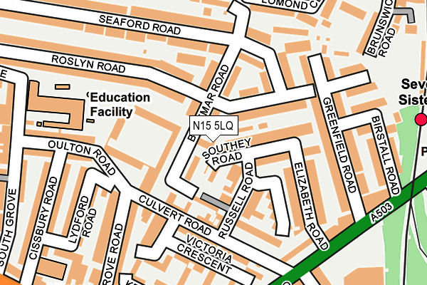 N15 5LQ map - OS OpenMap – Local (Ordnance Survey)