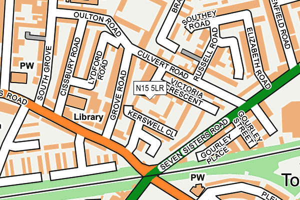 N15 5LR map - OS OpenMap – Local (Ordnance Survey)