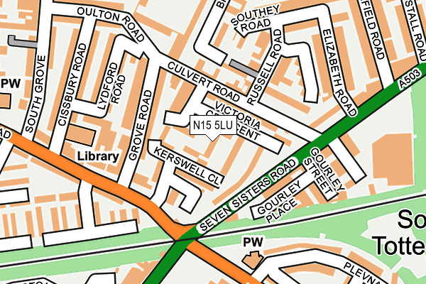 N15 5LU map - OS OpenMap – Local (Ordnance Survey)
