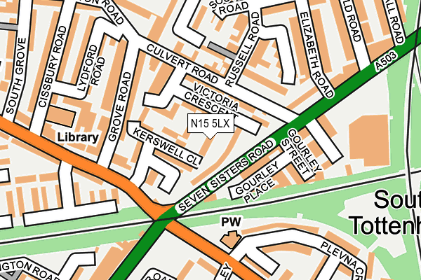 N15 5LX map - OS OpenMap – Local (Ordnance Survey)