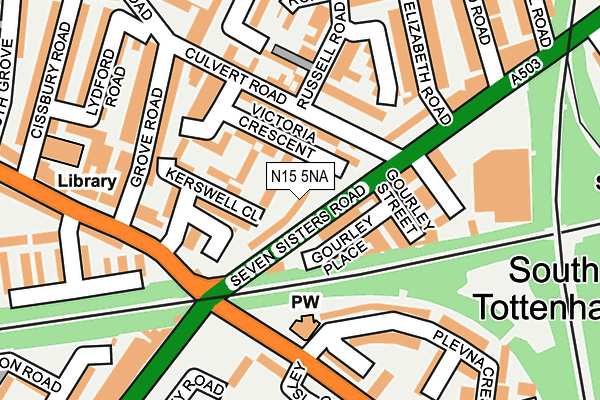 N15 5NA map - OS OpenMap – Local (Ordnance Survey)