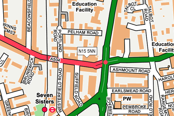 N15 5NN map - OS OpenMap – Local (Ordnance Survey)