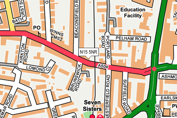 N15 5NR map - OS OpenMap – Local (Ordnance Survey)