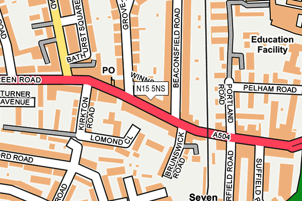 N15 5NS map - OS OpenMap – Local (Ordnance Survey)