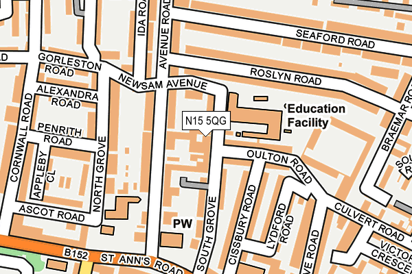 N15 5QG map - OS OpenMap – Local (Ordnance Survey)