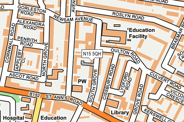 N15 5QH map - OS OpenMap – Local (Ordnance Survey)
