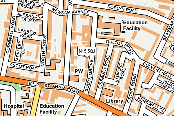 N15 5QJ map - OS OpenMap – Local (Ordnance Survey)
