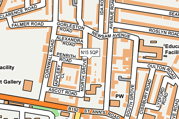 N15 5QP map - OS OpenMap – Local (Ordnance Survey)