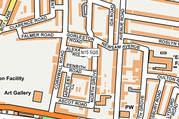 N15 5QS map - OS OpenMap – Local (Ordnance Survey)