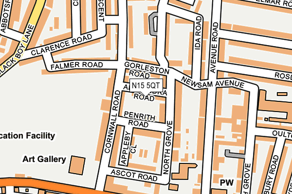 N15 5QT map - OS OpenMap – Local (Ordnance Survey)