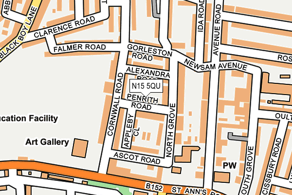 N15 5QU map - OS OpenMap – Local (Ordnance Survey)