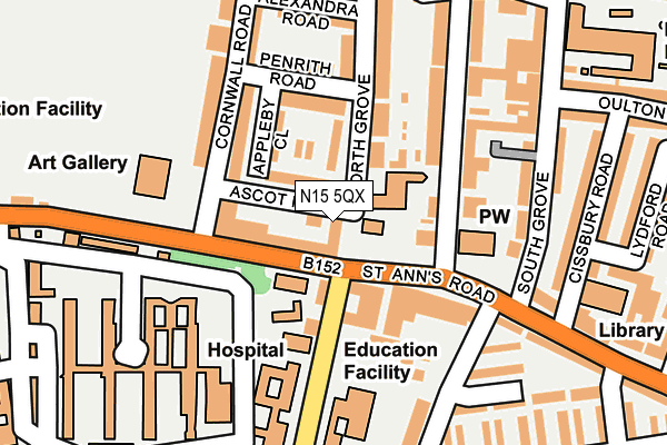 N15 5QX map - OS OpenMap – Local (Ordnance Survey)