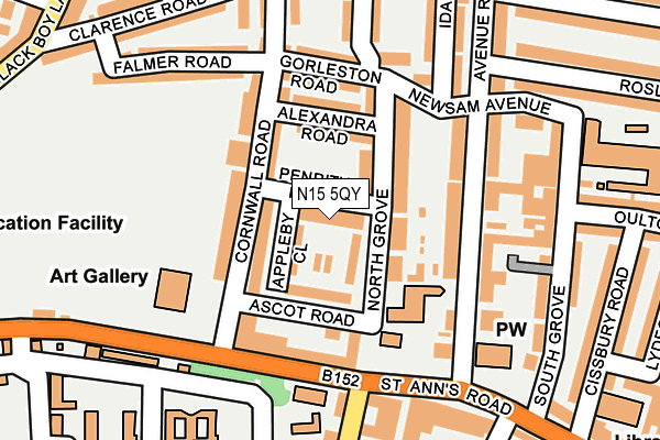 N15 5QY map - OS OpenMap – Local (Ordnance Survey)