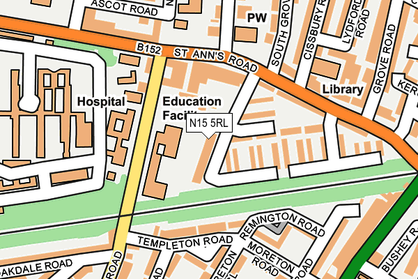 N15 5RL map - OS OpenMap – Local (Ordnance Survey)