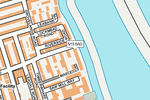 N15 6AG map - OS OpenMap – Local (Ordnance Survey)