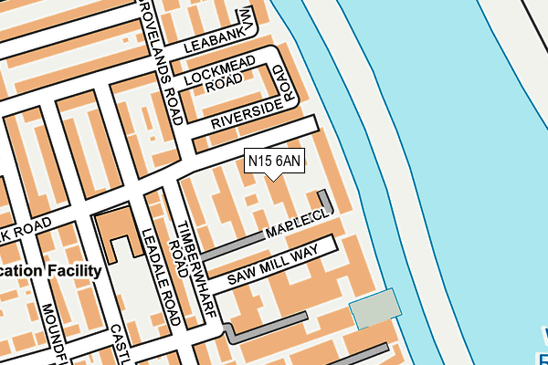 N15 6AN map - OS OpenMap – Local (Ordnance Survey)