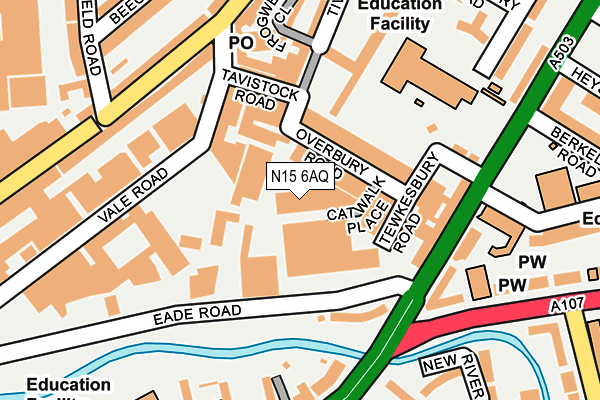 N15 6AQ map - OS OpenMap – Local (Ordnance Survey)