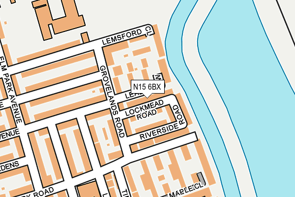 N15 6BX map - OS OpenMap – Local (Ordnance Survey)