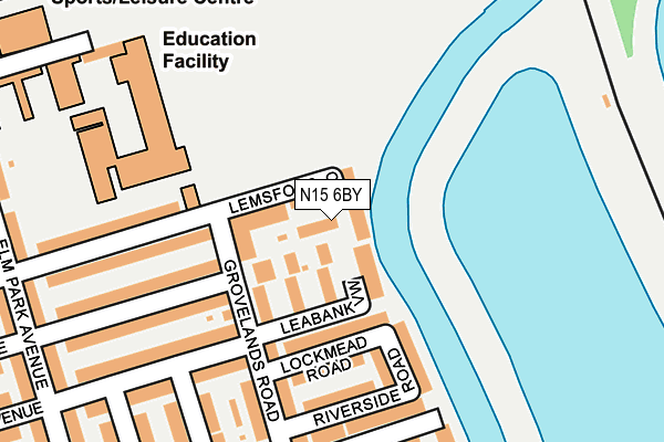 N15 6BY map - OS OpenMap – Local (Ordnance Survey)