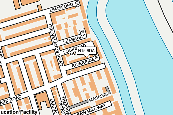 N15 6DA map - OS OpenMap – Local (Ordnance Survey)