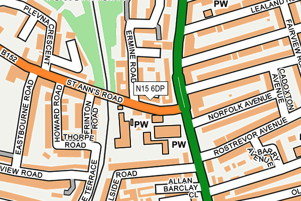 N15 6DP map - OS OpenMap – Local (Ordnance Survey)