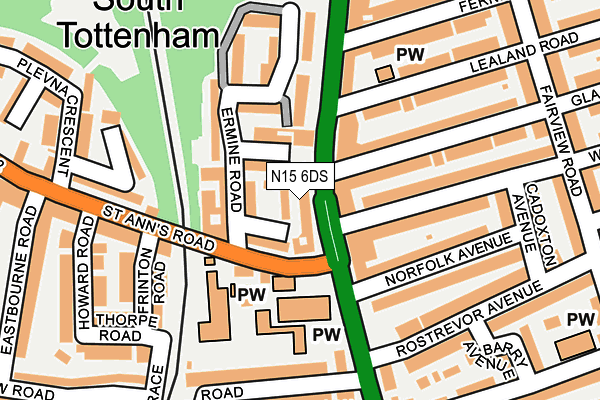 N15 6DS map - OS OpenMap – Local (Ordnance Survey)