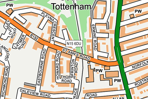 N15 6DU map - OS OpenMap – Local (Ordnance Survey)