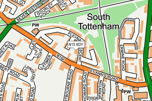 N15 6DY map - OS OpenMap – Local (Ordnance Survey)