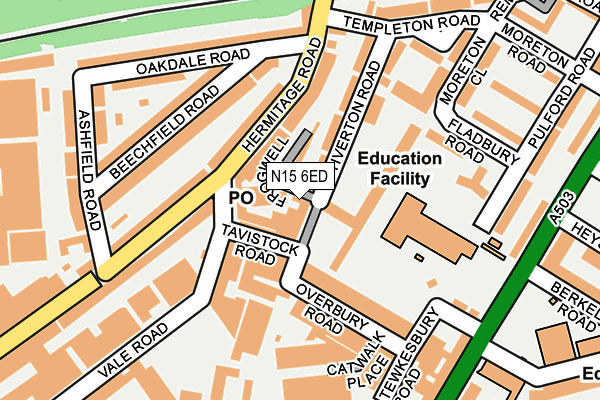 N15 6ED map - OS OpenMap – Local (Ordnance Survey)