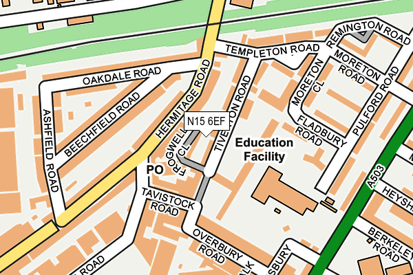 N15 6EF map - OS OpenMap – Local (Ordnance Survey)