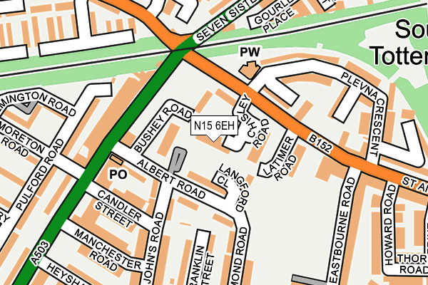 N15 6EH map - OS OpenMap – Local (Ordnance Survey)