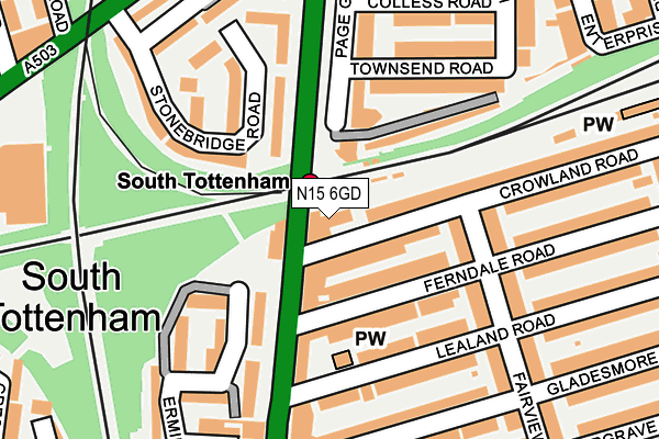 N15 6GD map - OS OpenMap – Local (Ordnance Survey)