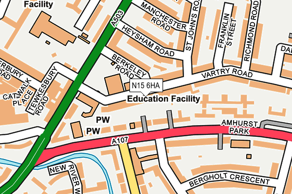 N15 6HA map - OS OpenMap – Local (Ordnance Survey)