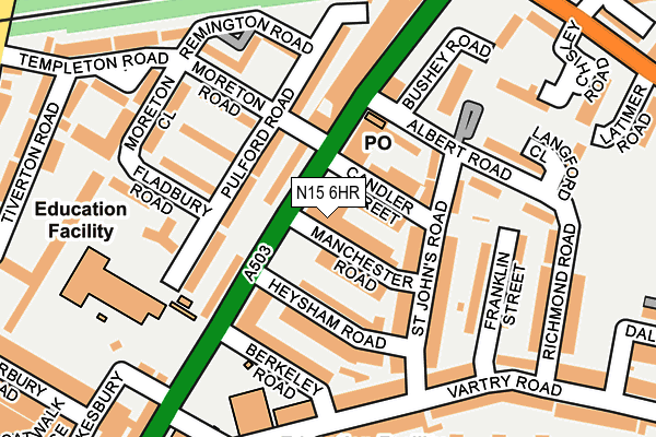 N15 6HR map - OS OpenMap – Local (Ordnance Survey)