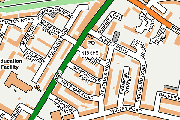 N15 6HS map - OS OpenMap – Local (Ordnance Survey)