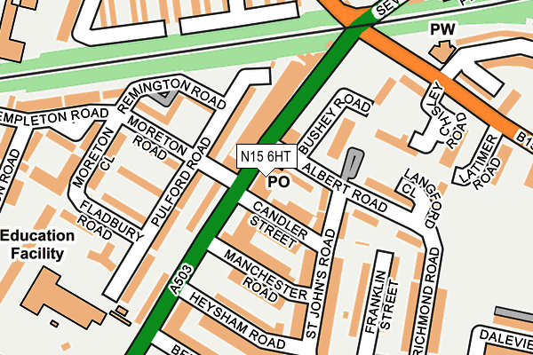 N15 6HT map - OS OpenMap – Local (Ordnance Survey)