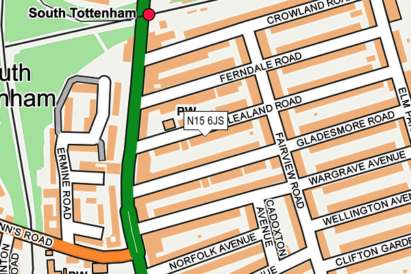 N15 6JS map - OS OpenMap – Local (Ordnance Survey)