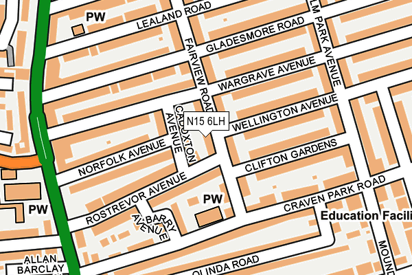 N15 6LH map - OS OpenMap – Local (Ordnance Survey)