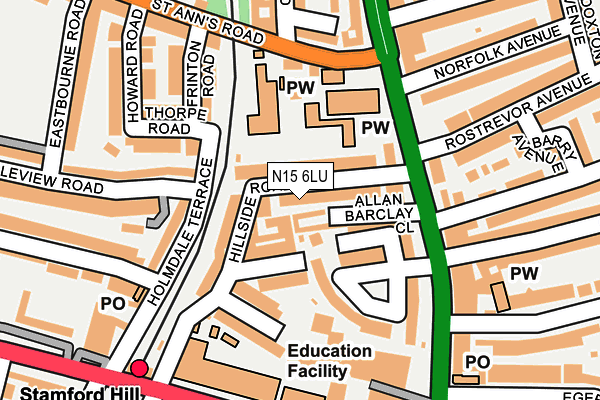 N15 6LU map - OS OpenMap – Local (Ordnance Survey)