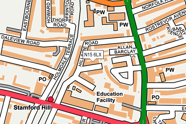 N15 6LX map - OS OpenMap – Local (Ordnance Survey)