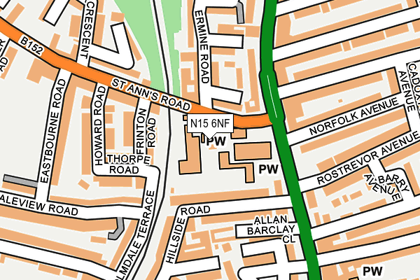 N15 6NF map - OS OpenMap – Local (Ordnance Survey)