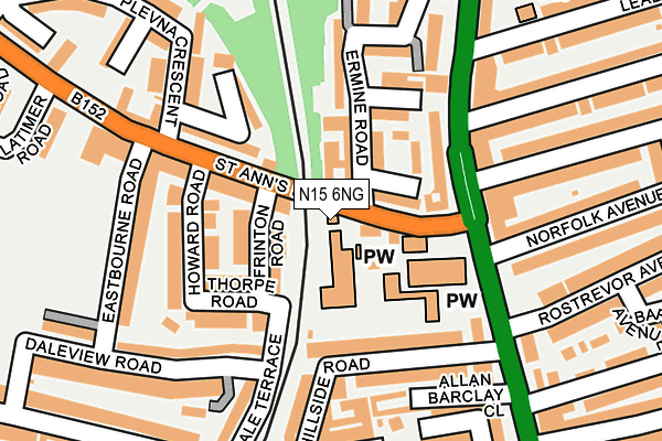N15 6NG map - OS OpenMap – Local (Ordnance Survey)