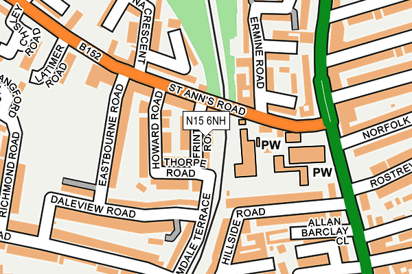 N15 6NH map - OS OpenMap – Local (Ordnance Survey)
