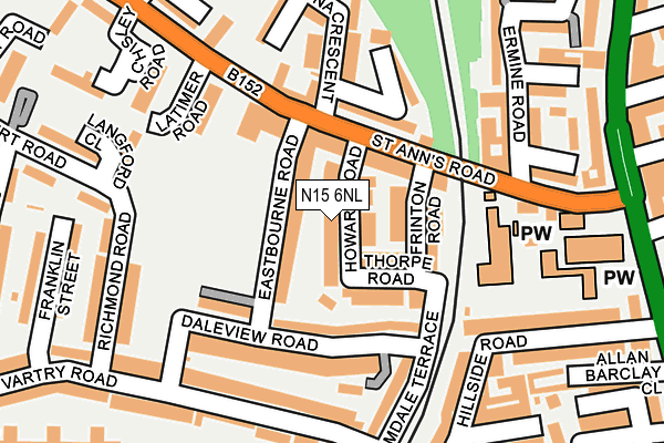 N15 6NL map - OS OpenMap – Local (Ordnance Survey)