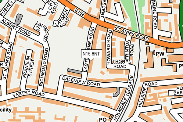 N15 6NT map - OS OpenMap – Local (Ordnance Survey)