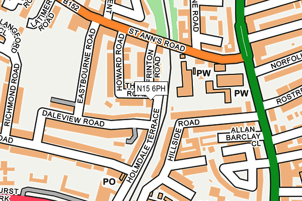 N15 6PH map - OS OpenMap – Local (Ordnance Survey)