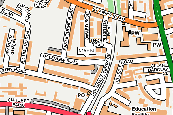 N15 6PJ map - OS OpenMap – Local (Ordnance Survey)