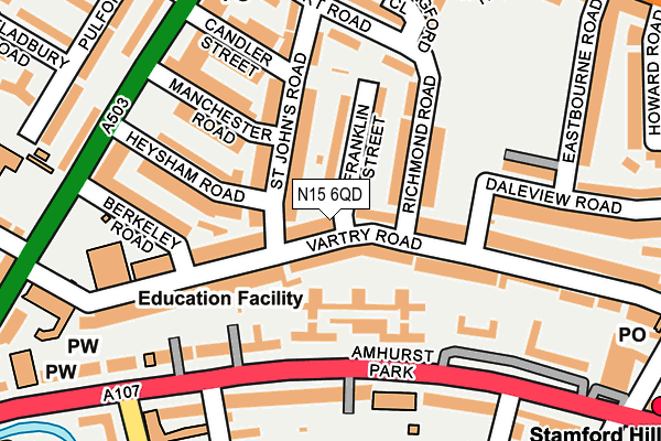 N15 6QD map - OS OpenMap – Local (Ordnance Survey)