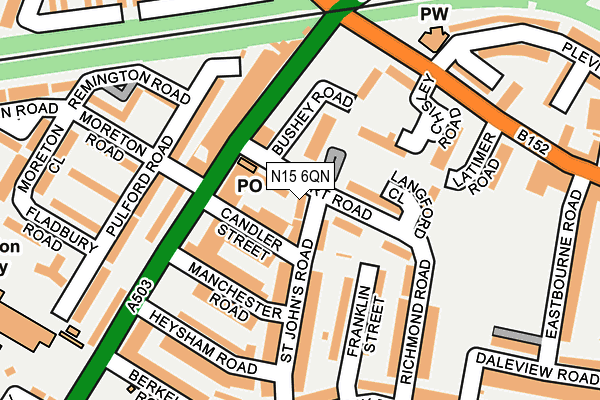 N15 6QN map - OS OpenMap – Local (Ordnance Survey)