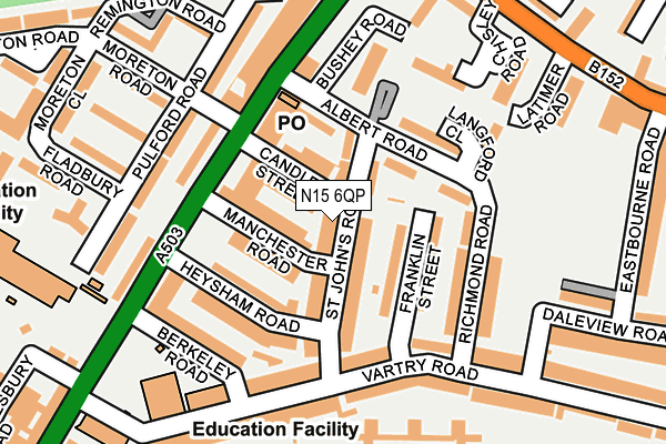 N15 6QP map - OS OpenMap – Local (Ordnance Survey)